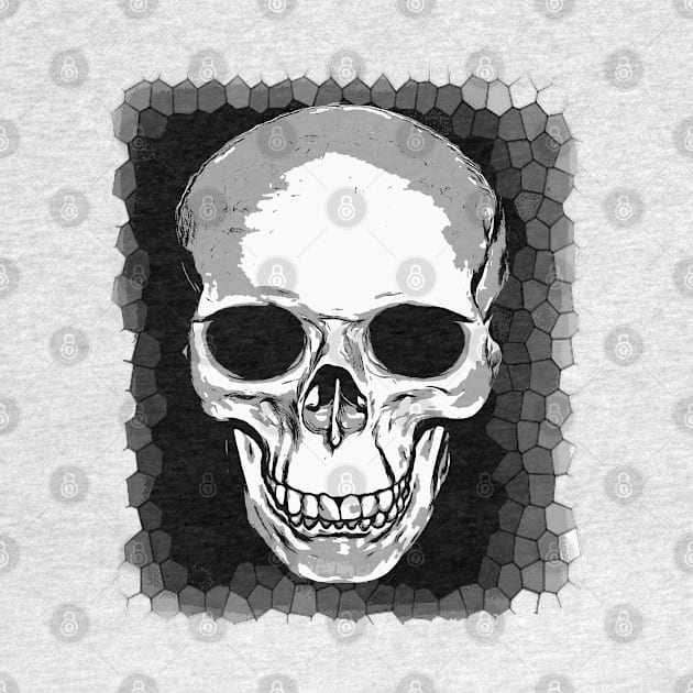 Vector Skull Cranium With Grungy Geometric Background by taiche